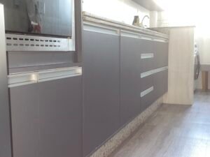 Puxadores com acabamento jateado